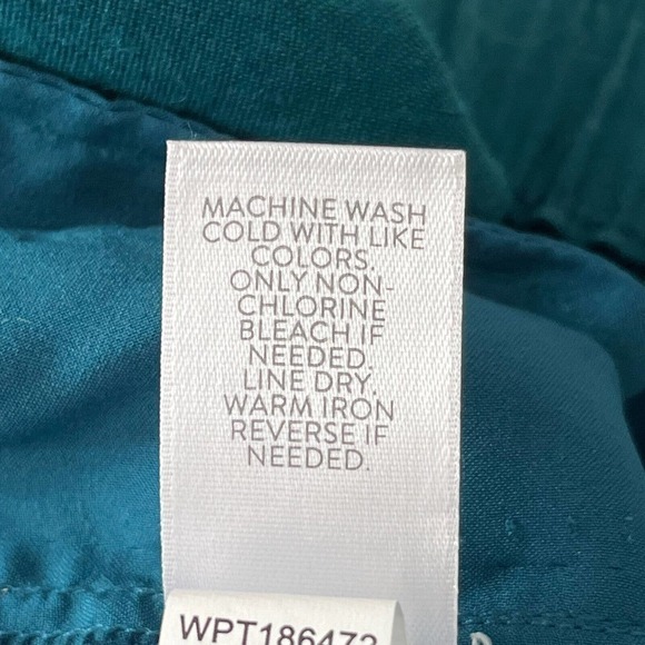 J. Jill Size XL Petite Pants Linen Stretch Belted Cropped Teal Peacock Wide Leg - Picture 8 of 8